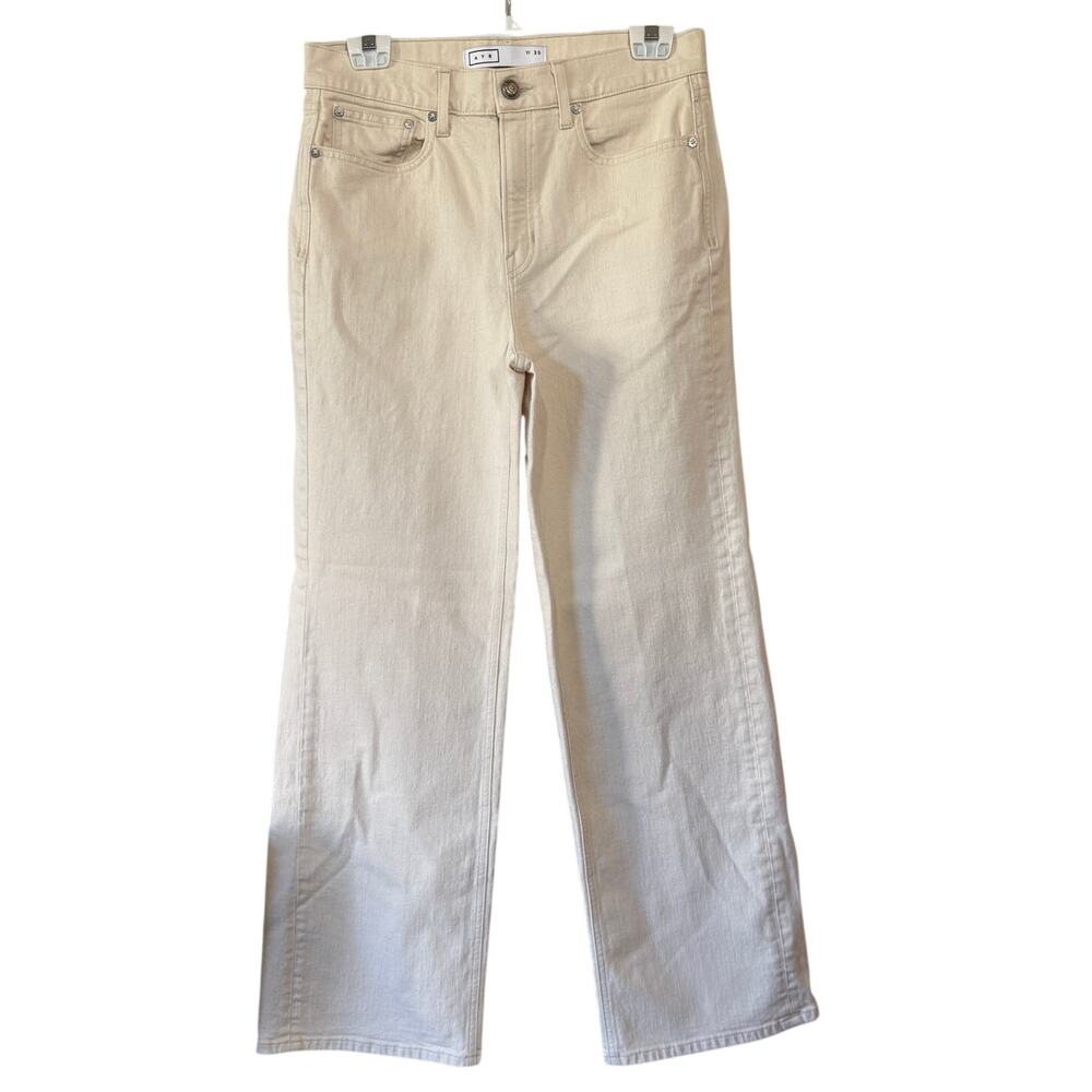AYR‎ The Secret Sauce Straight Leg Pants Size 30 Cream Jeans Off White Denim EUC - Picture 5 of 16